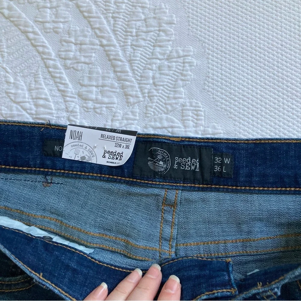 NWT Seeded & Sewn men’s Noah jeans size 32 x 36 relaxed straight
